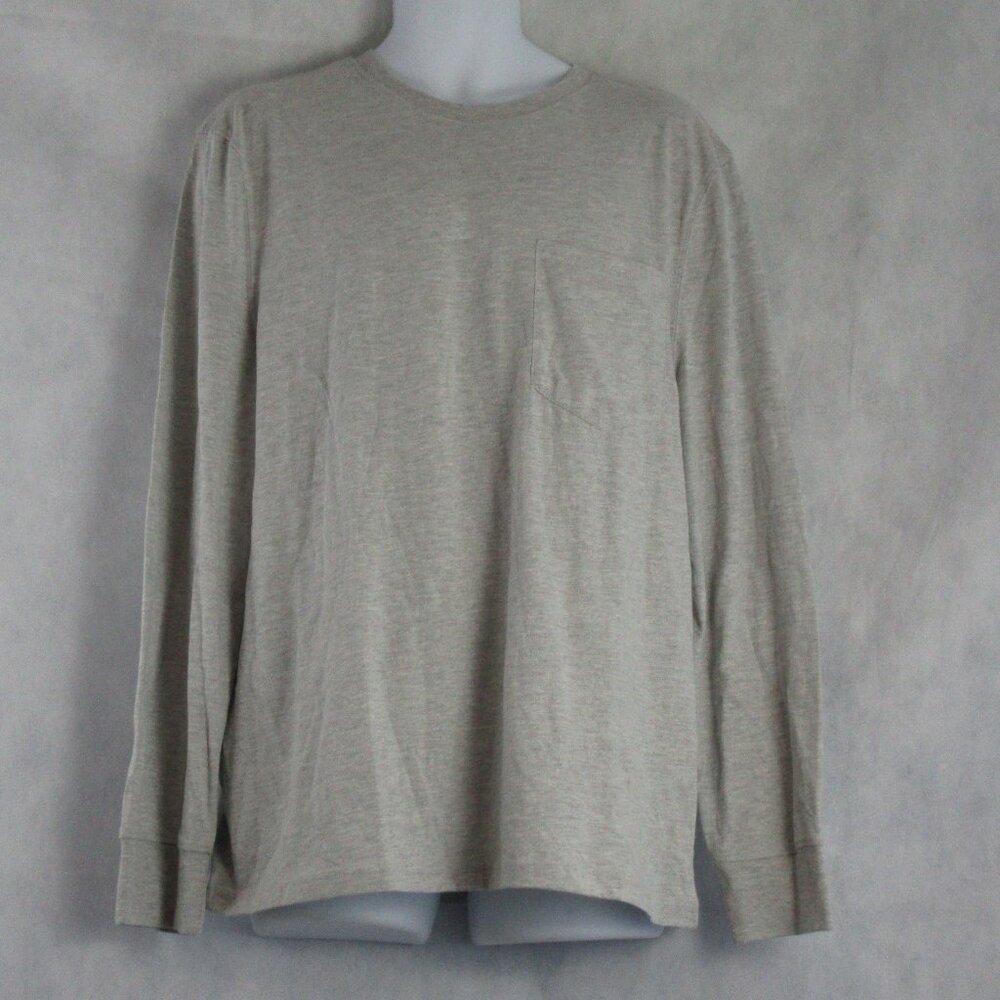 And Now This Men's Long-Sleeve Chest Pocket T-Shirt, Ash Light Gray, XL